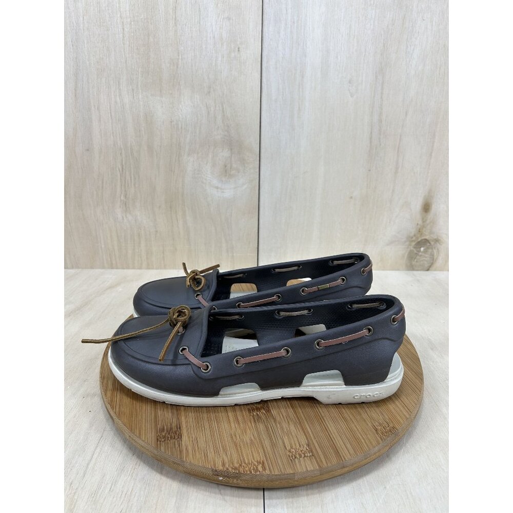Crocs Beach Line Brown Slip On Boat Shoes Womens Size 10
